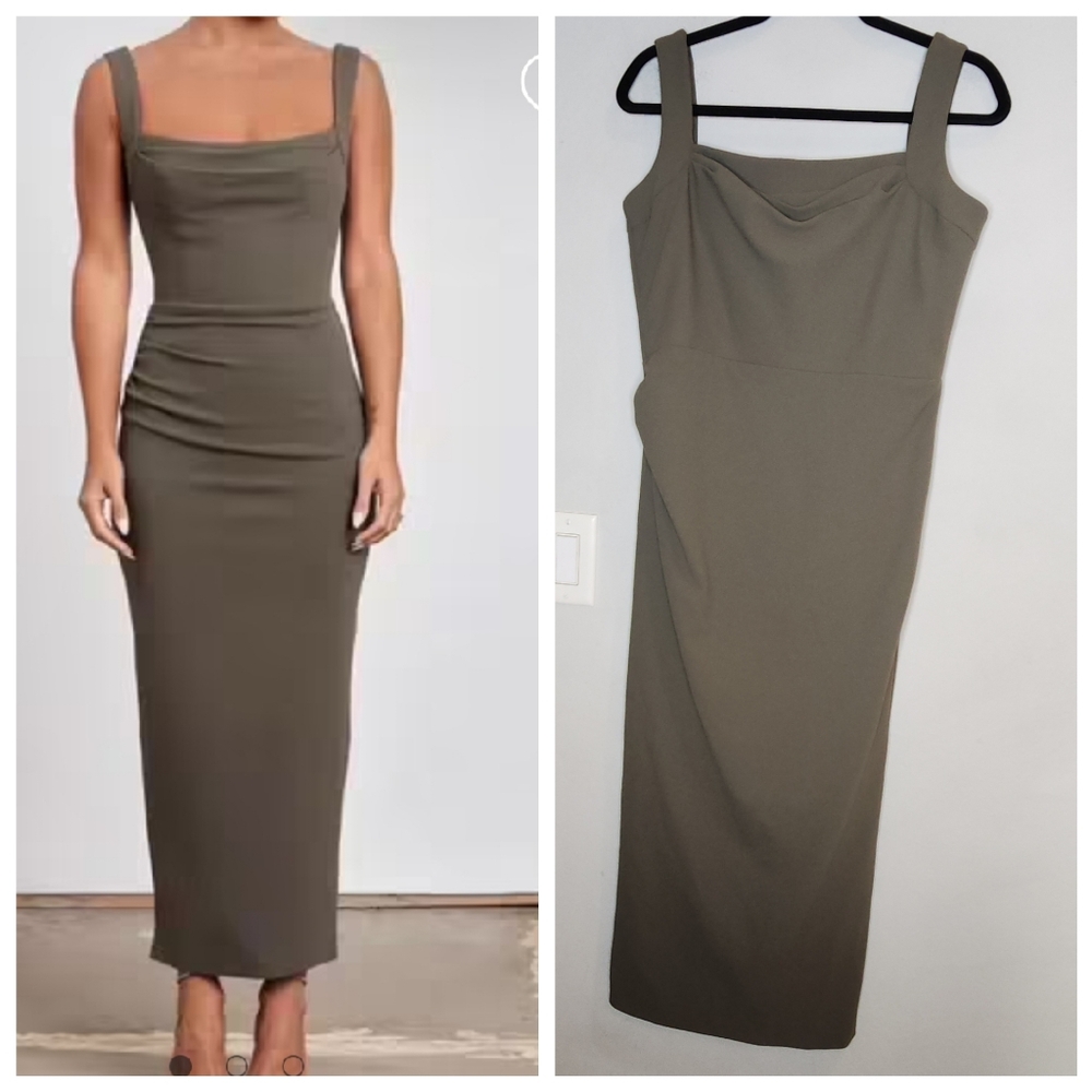 Effie Kats Marbella Dress Green Sleeveless Midi Size XL Size 10